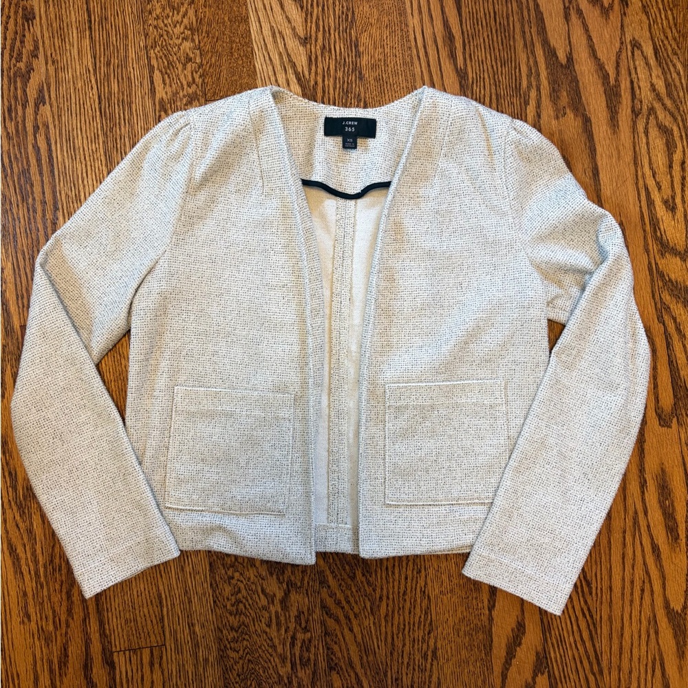 J.CREW Boucle Style Jacket Gray and Black Sz XS